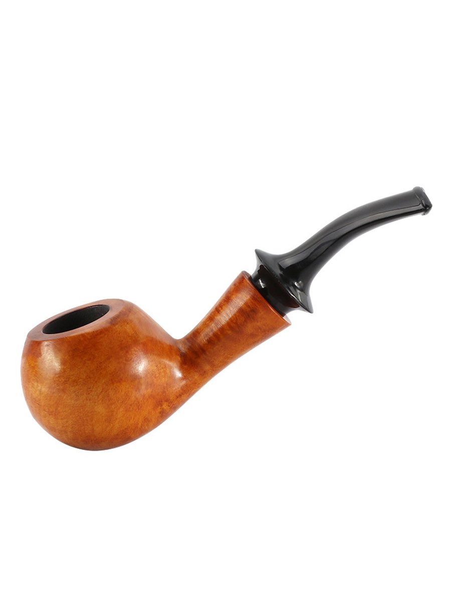 Curved Palm Style Stone Camellia Wood Pipe, 7 image