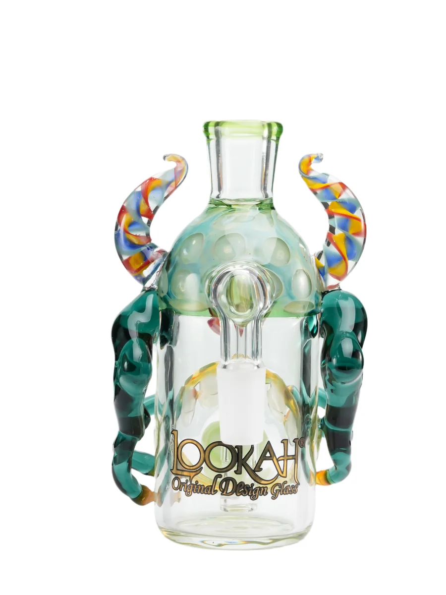 14mm Joint 90-degree Playfull Monster Ash Catcher, Colors: Black Green, 6 image 14mm Joint 90-degree Playfull Monster Ash Catcher, Colors: Black Green, 6 image
