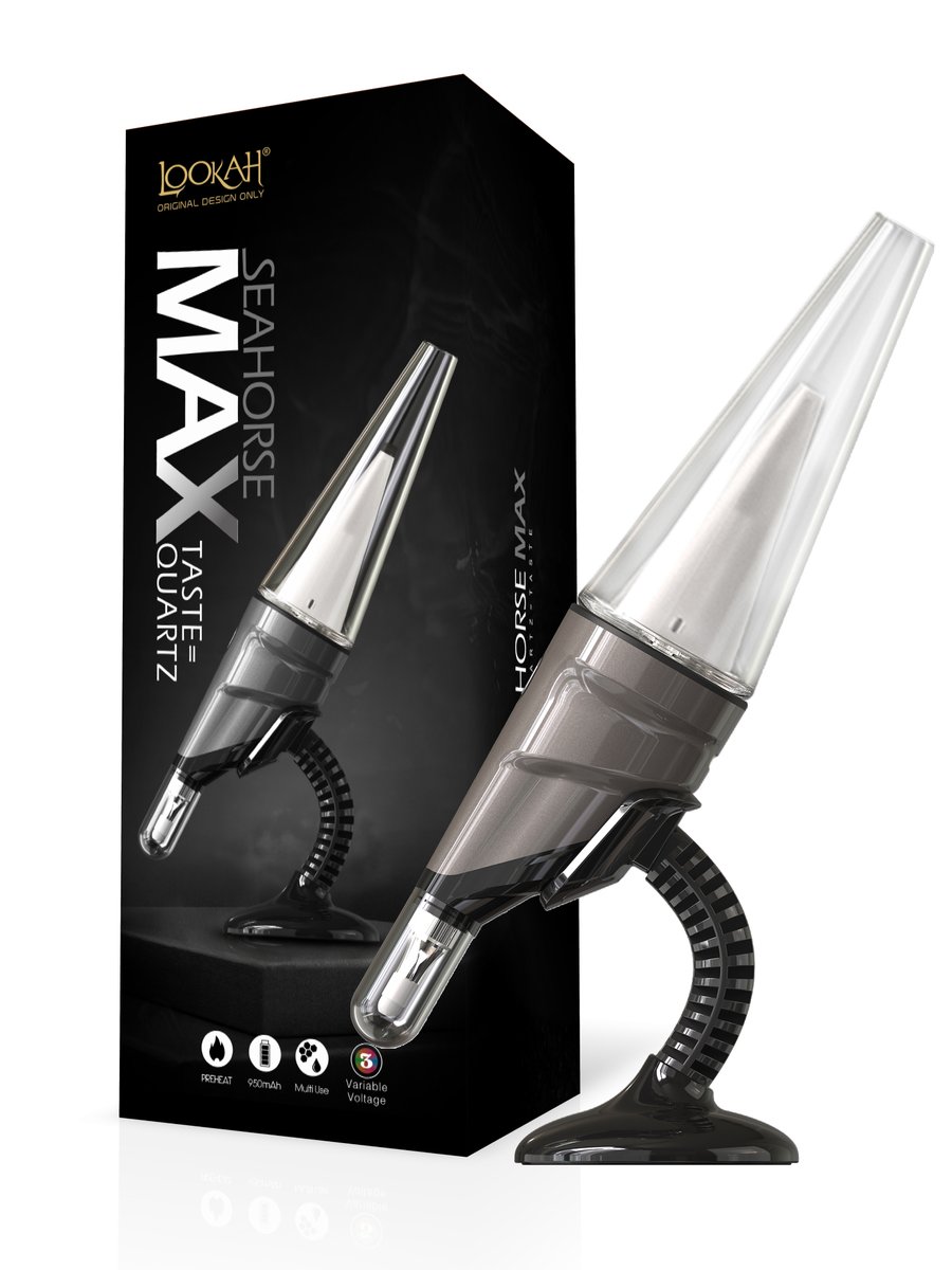 LOOKAH Seahorse Max Dab Pen with bubbler Gray