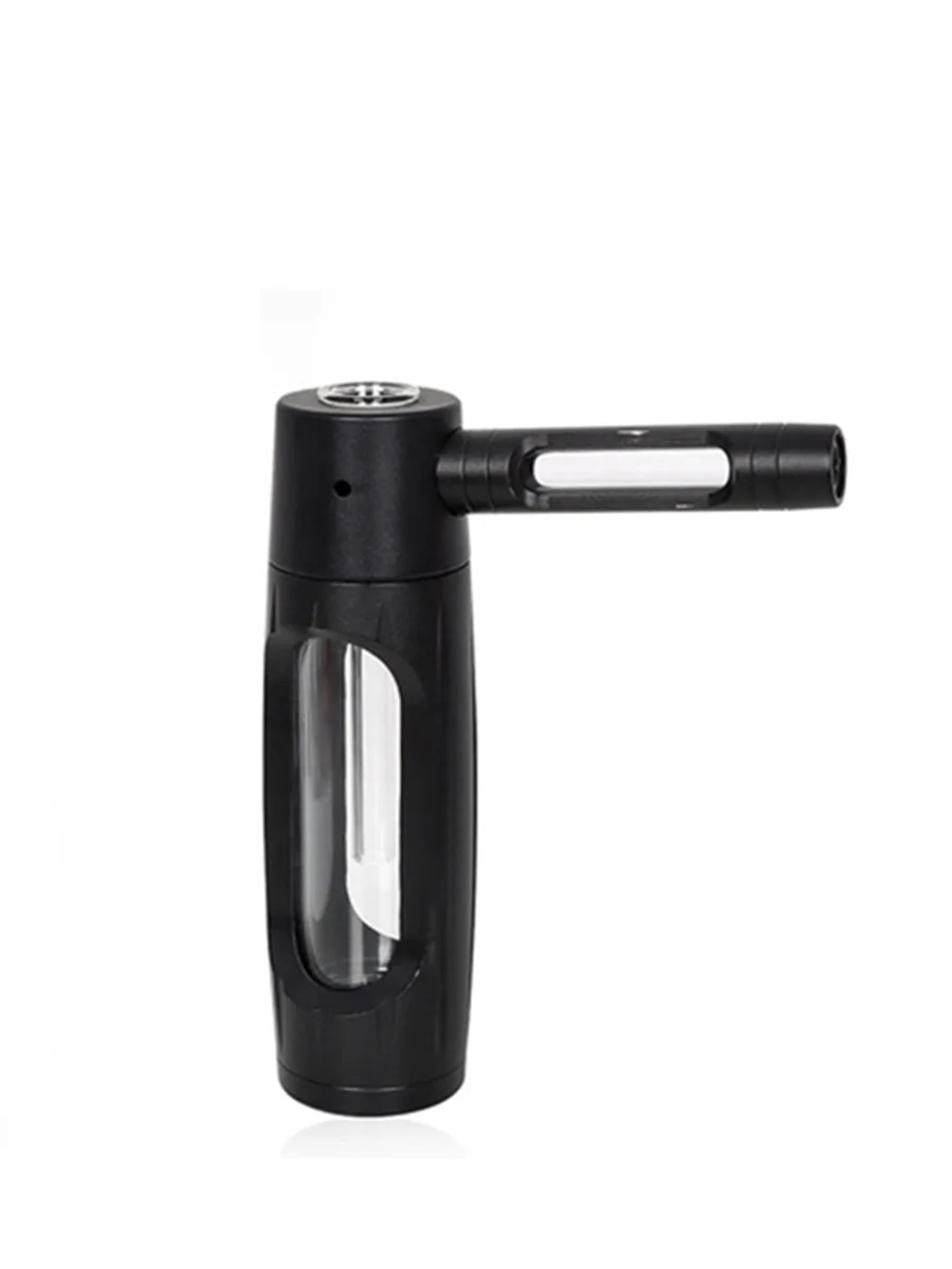 Metal And Glass Bubbler Pipe, Color: Black Metal And Glass Bubbler Pipe, Color: Black