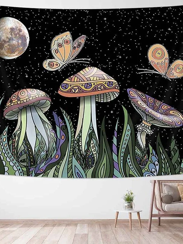 Hippy Mushroom Tapestry, Size: 37.40x28.74inch