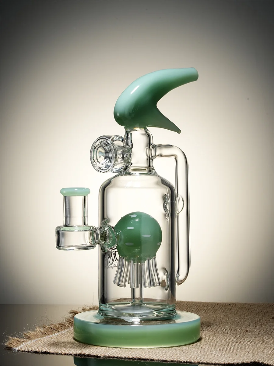 Lookah Bong 9&quot; Cool Recycler Fire Extinguisher Water Pipe green