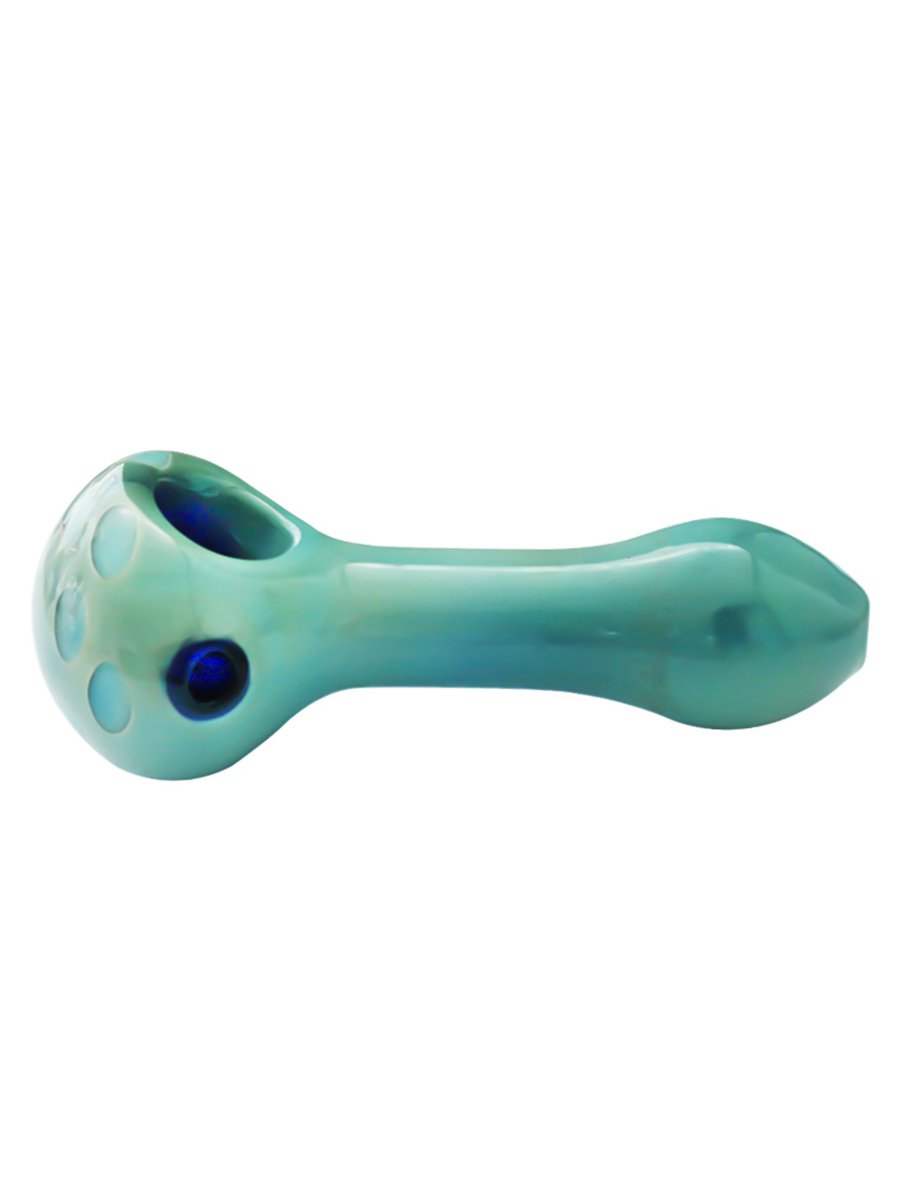 Polka Dot Cyan Glass Pipe