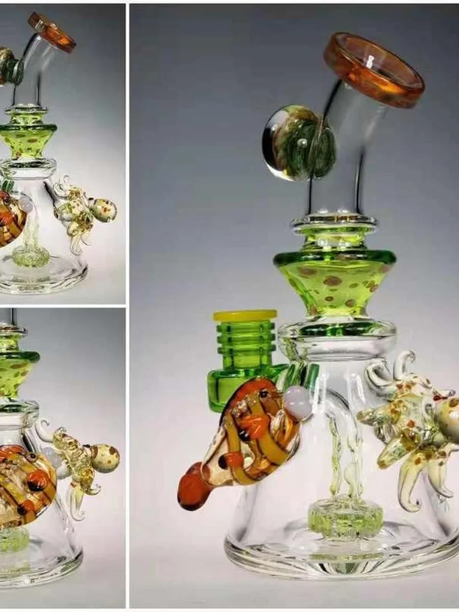 9.5 " Cute Ocean Octopus Beaker Bong | Percolator | Samll Octopus
