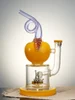 Lookah Rig  9" Cute Apple Showerhead Perc Dab Rig, Colors: Yellow Lookah Rig  9" Cute Apple Showerhead Perc Dab Rig, Colors: Yellow