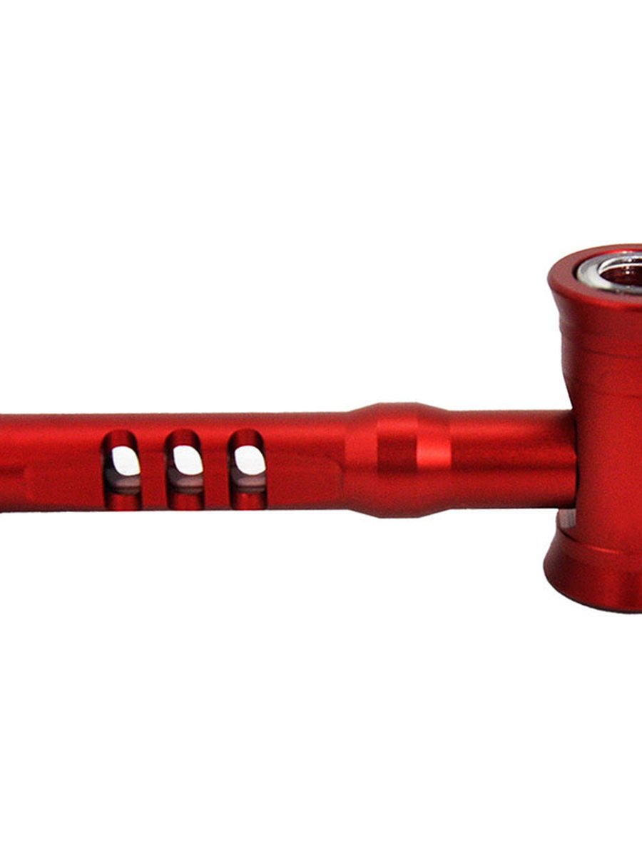 Hammer Shaped Metal Pipe Red Hammer Shaped Metal Pipe Red