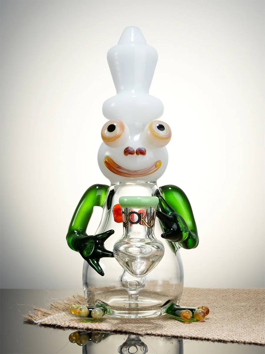 Lookah 8" Mini Cool Frog Themed Glass Dab Rig, Colors: White Jade, 10 image