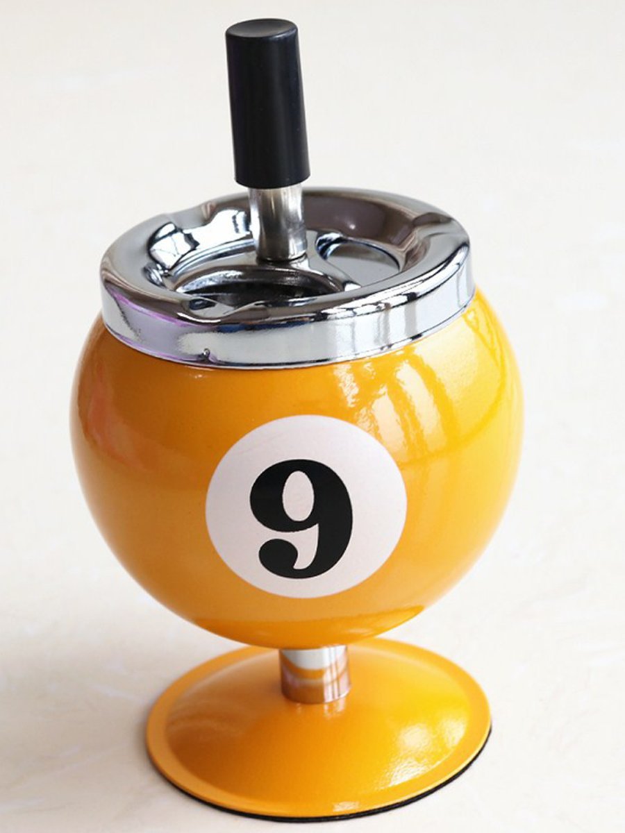 Creative Billiards Metal Ashtray yellow Creative Billiards Metal Ashtray yellow