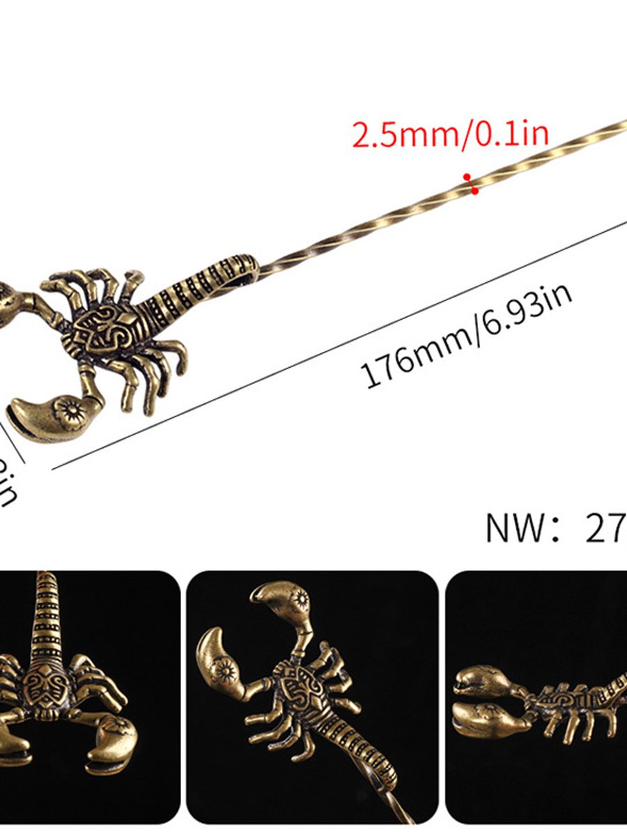 Brass Cigar Pin Scorpion Lizard Elephant Bull Brass Cigar Pin Scorpion Lizard Elephant Bull