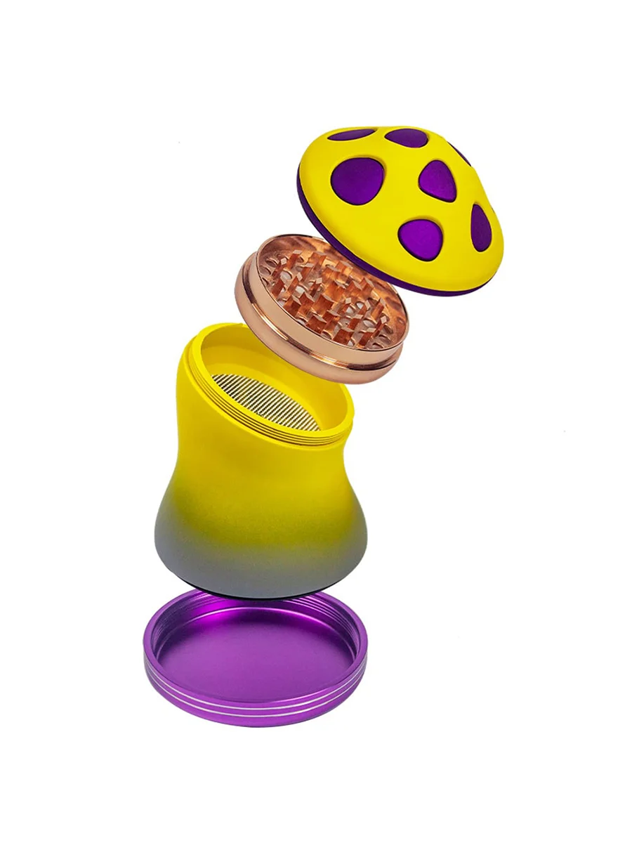 Mushroom 4 Layer Zinc Alloy Herb Grinder2