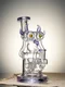 Lookah Rig 8.5" Double Inline Perc Bird Dab Rig, Color: Purple