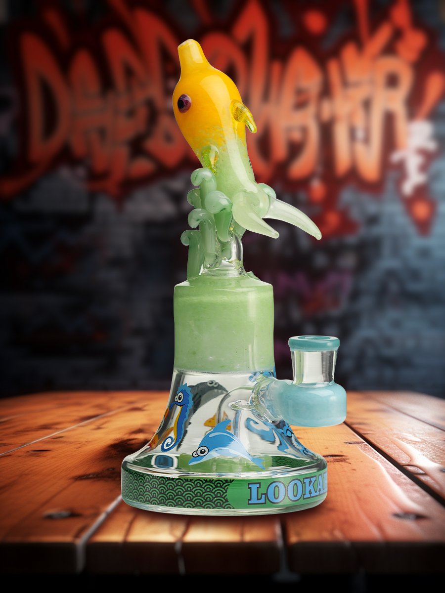 Lookah Rig 8.5&quot; Cool Ocean World Artistic Dab Rig green