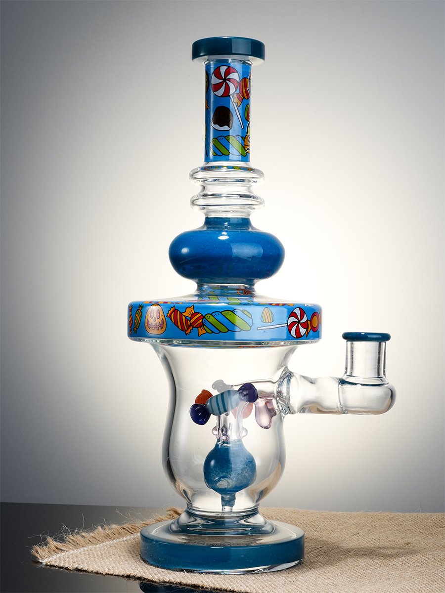 Lookah Bong 11" Cute Candy Stick Glass Water Pipe - Blue, Colors: Blue, 9 image Lookah Bong 11" Cute Candy Stick Glass Water Pipe - Blue, Colors: Blue, 9 image