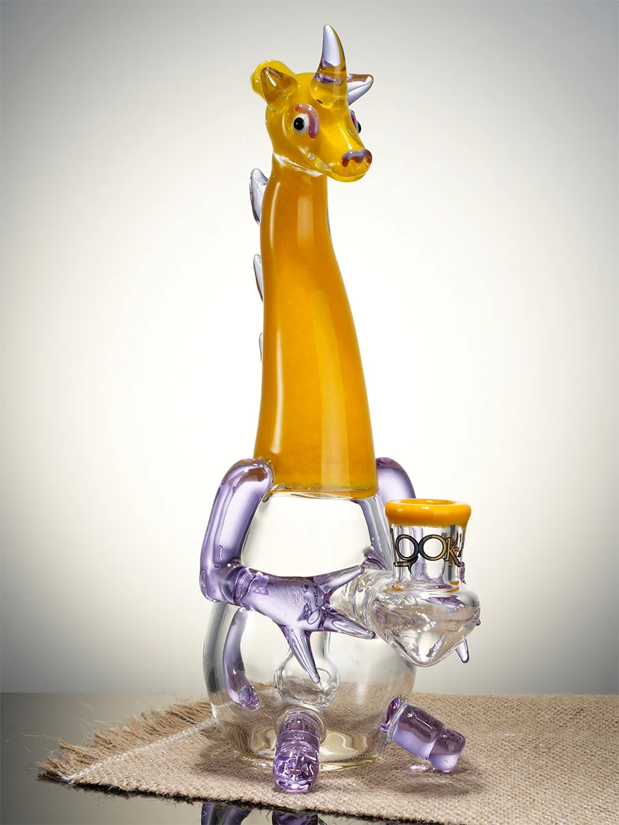 Yellow Lookah Bong 8.6" Mini Cute Elegant Hippo Glass Water Pipe5 Yellow Lookah Bong 8.6" Mini Cute Elegant Hippo Glass Water Pipe5