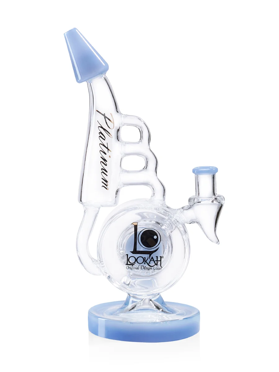 very artsy bent neck recycler bong jade blue very artsy bent neck recycler bong jade blue