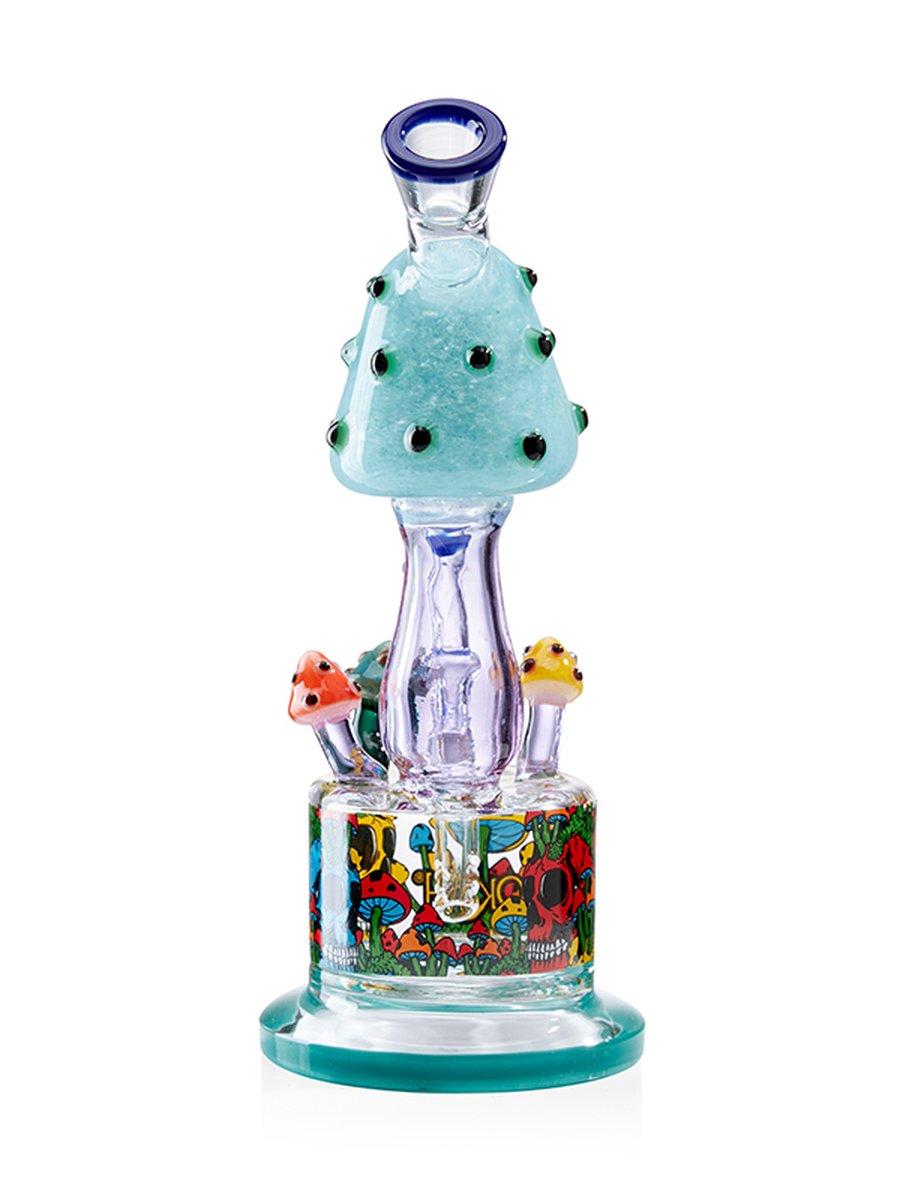 10" Cute Mushroom Dab Rig, Colors: Dark Blue, 3 image 10" Cute Mushroom Dab Rig, Colors: Dark Blue, 3 image