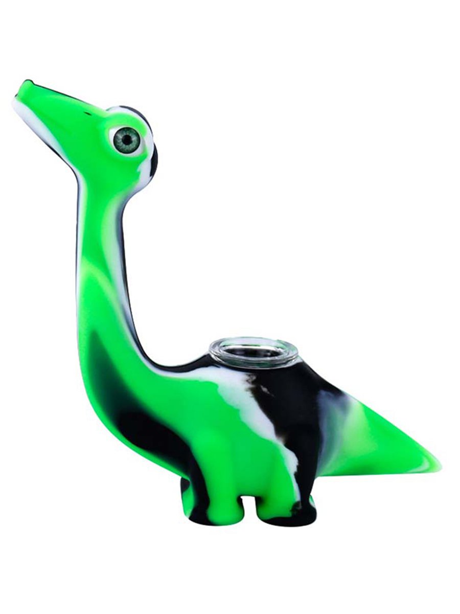 Dinosaur Silicone Hand Pipe With Glass Bowl Dinosaur Silicone Hand Pipe With Glass Bowl