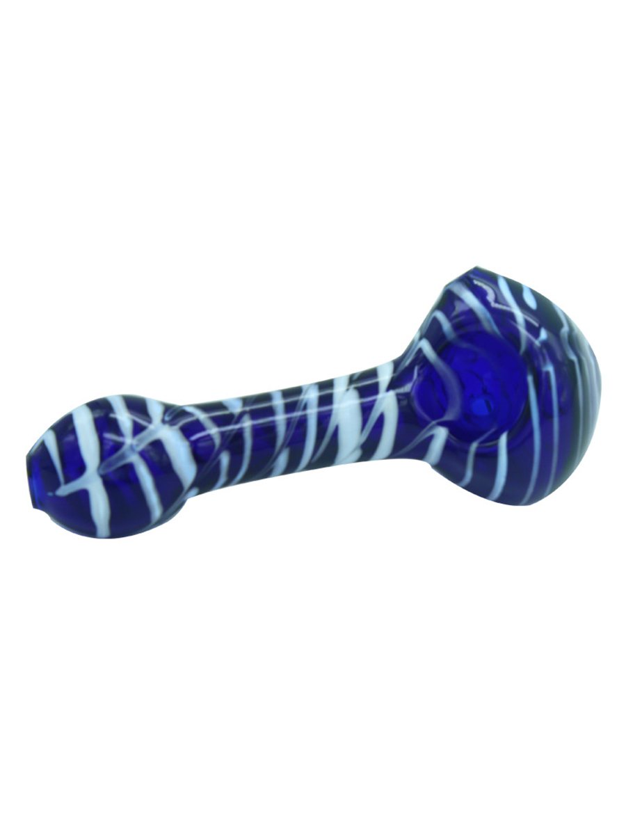 White Line Blue Glass Pipe White Line Blue Glass Pipe