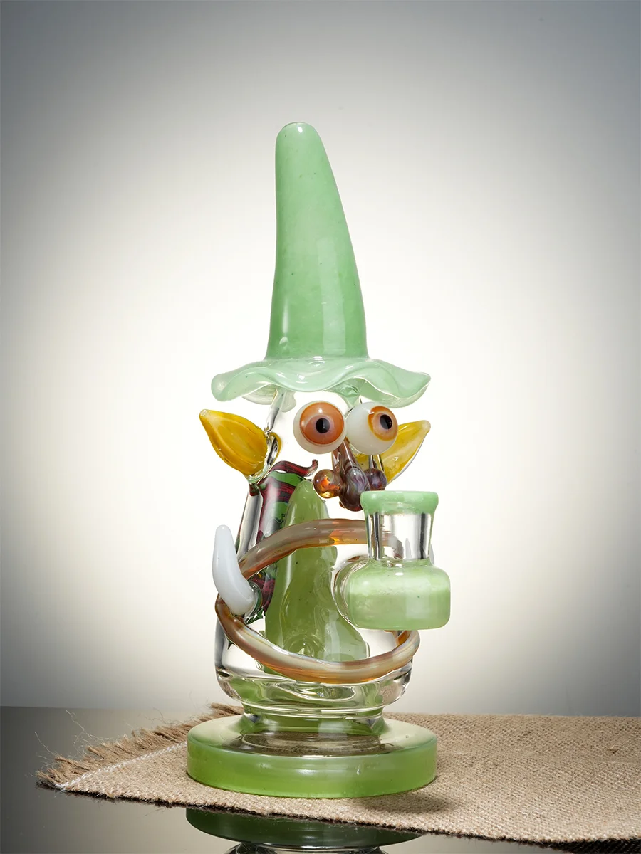 Green Mini Wizard Glass Dab Rig7 Green Mini Wizard Glass Dab Rig7