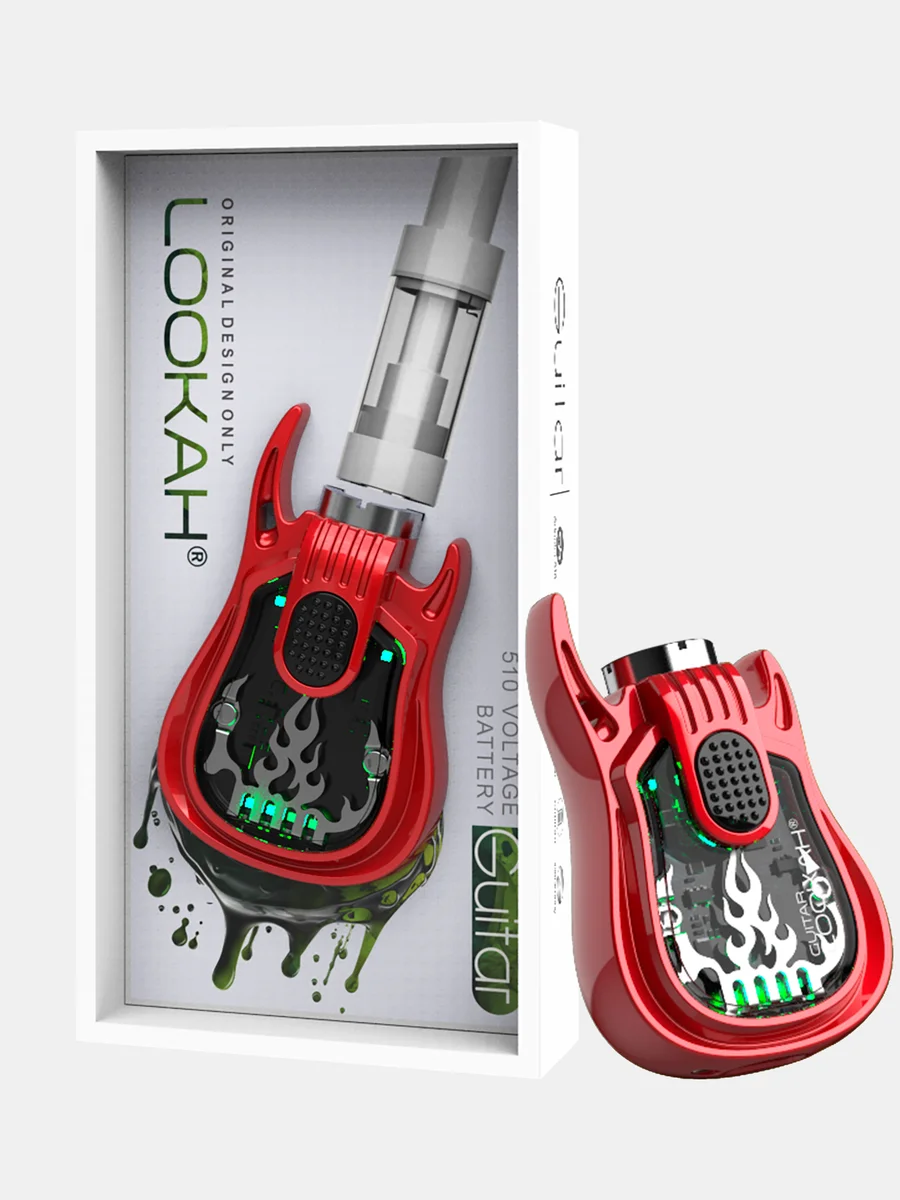 LOOKAH Guitar 510 thread vape battery - Red LOOKAH Guitar 510 thread vape battery - Red