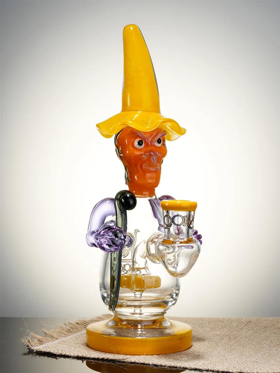 Lookah Rig 9.4" Cool Mystic Wizard Dab Rig, Colors: Yellow, 8 image Lookah Rig 9.4" Cool Mystic Wizard Dab Rig, Colors: Yellow, 8 image