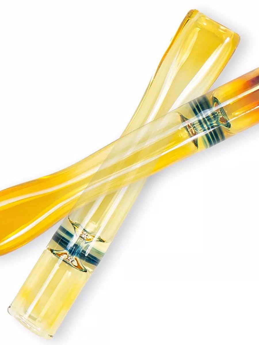 Dripping With Gold and Silver Glass Chillum  80 mm Dripping With Gold and Silver Glass Chillum  80 mm