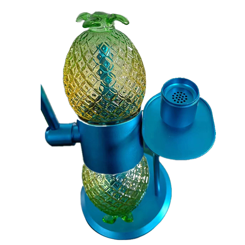 Pineapple Rotatable Gravity Bong  Blue