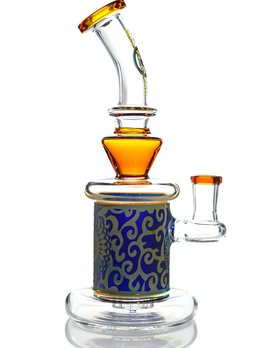 9” Frosted Geometric Glass Dab Rig, 4 image 9” Frosted Geometric Glass Dab Rig, 4 image