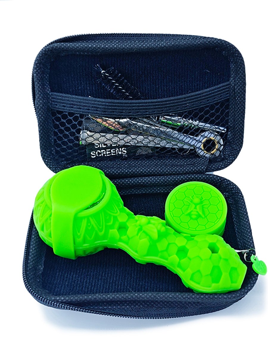 Honeycomb Silicone Pipe Set, Color: Ferrous, 5 image Honeycomb Silicone Pipe Set, Color: Ferrous, 5 image