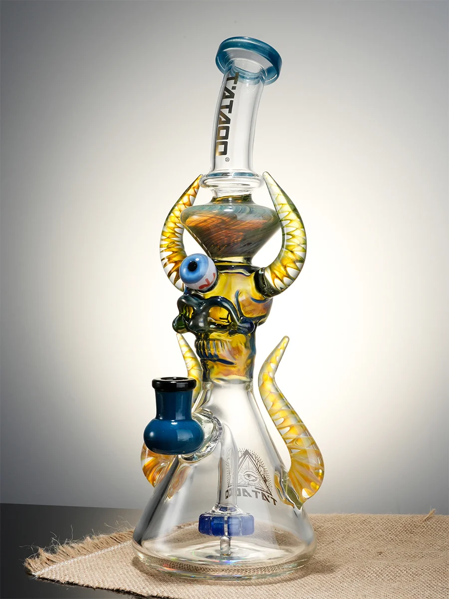 11.5" Cool Ornate Satanic Dab Rig15 11.5" Cool Ornate Satanic Dab Rig15