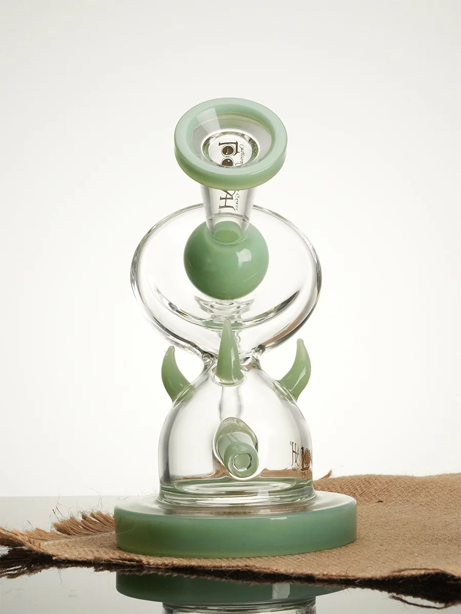 Lookah Bong 7" Mini Unique Recycler Water Pipe, Colors: Clear Green, 3 image Lookah Bong 7" Mini Unique Recycler Water Pipe, Colors: Clear Green, 3 image