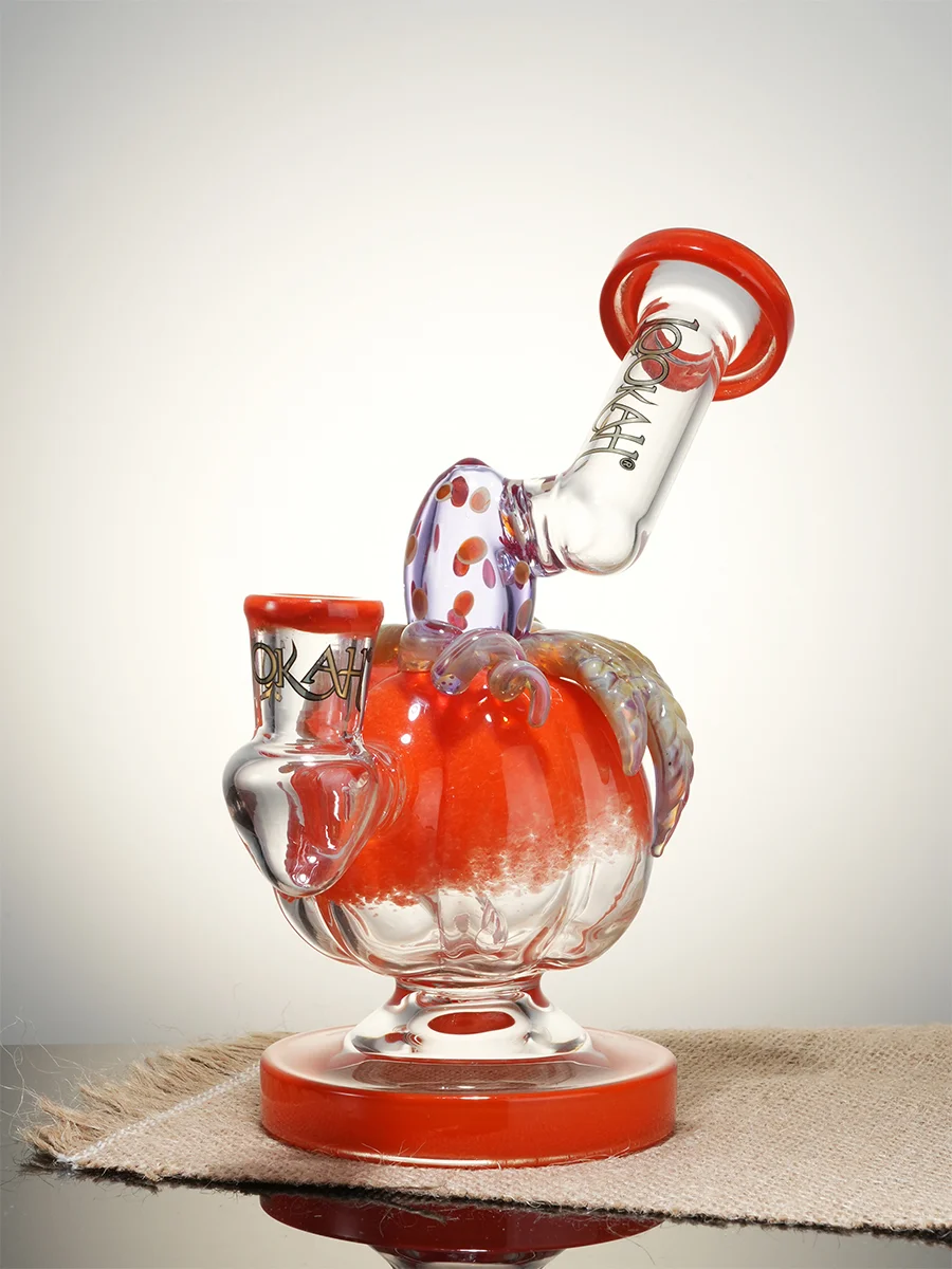 Lookah Rig 7.5" Strawberry Glass Dab Rig, Colors: Orange, 3 image Lookah Rig 7.5" Strawberry Glass Dab Rig, Colors: Orange, 3 image