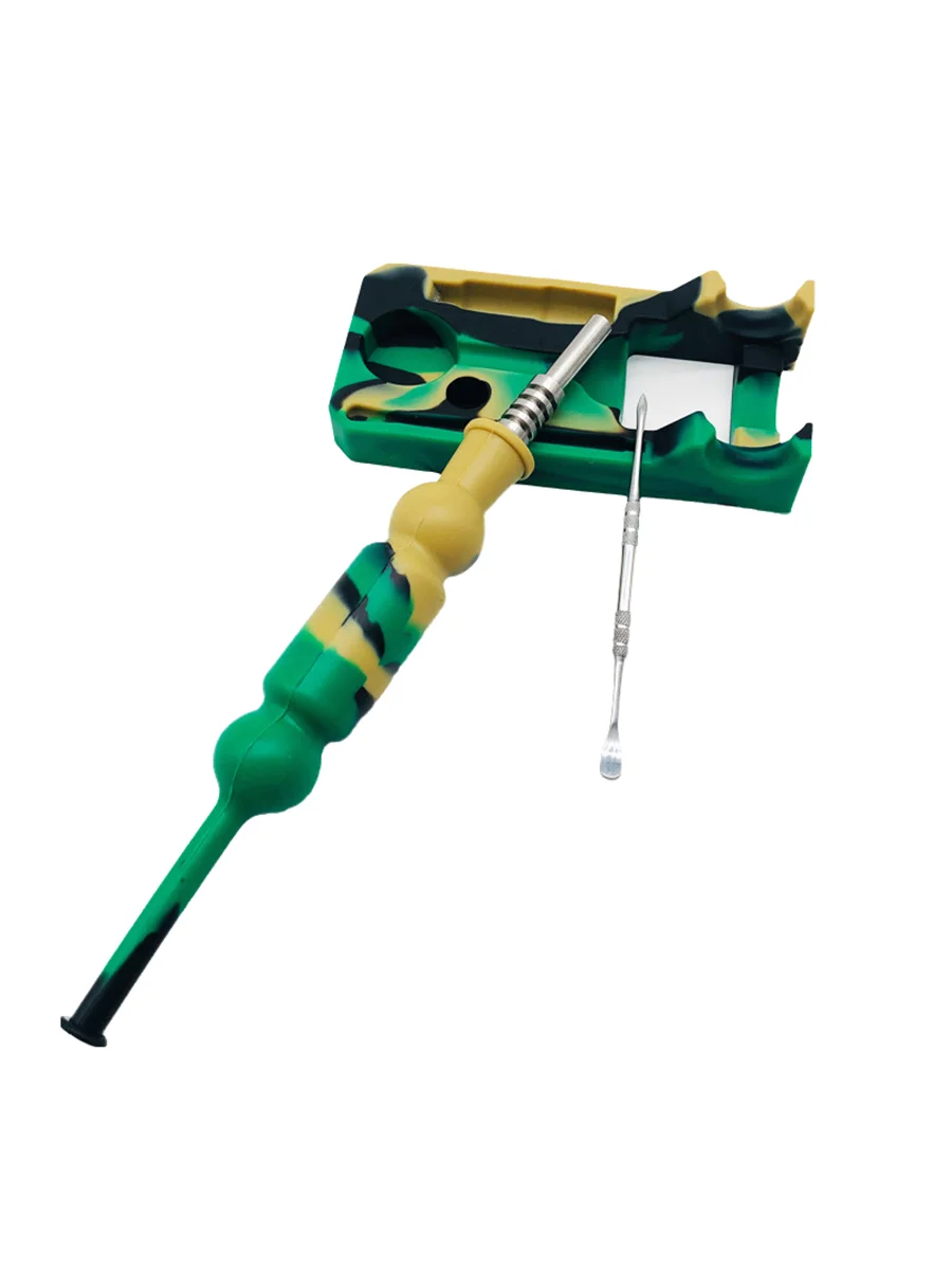 Mixed Colors Silicone Nectar Collector Kit green