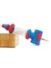 Silicone 2-in-1 Bubbler Pipe Nectar Collector red blue