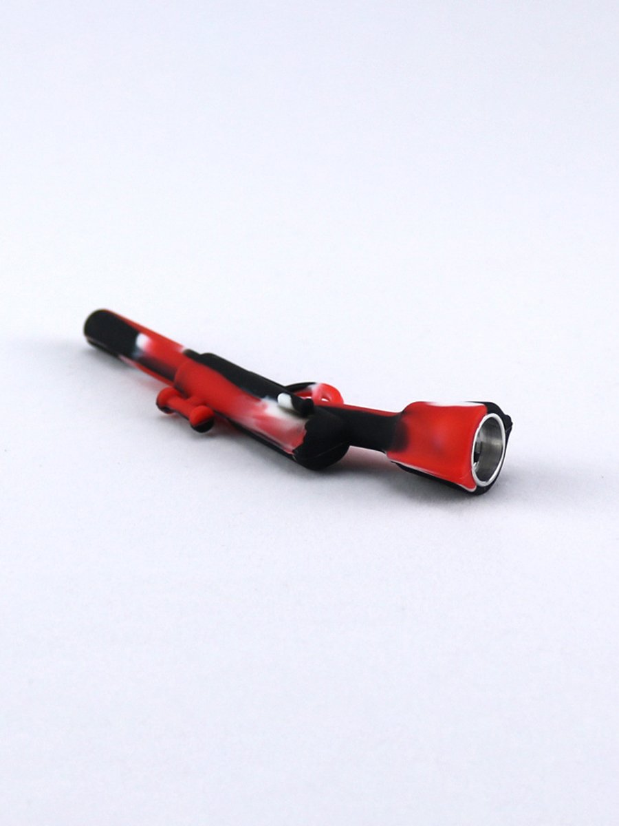 Rifle Silicone One Hitter Metal Bowl Rifle Silicone One Hitter Metal Bowl