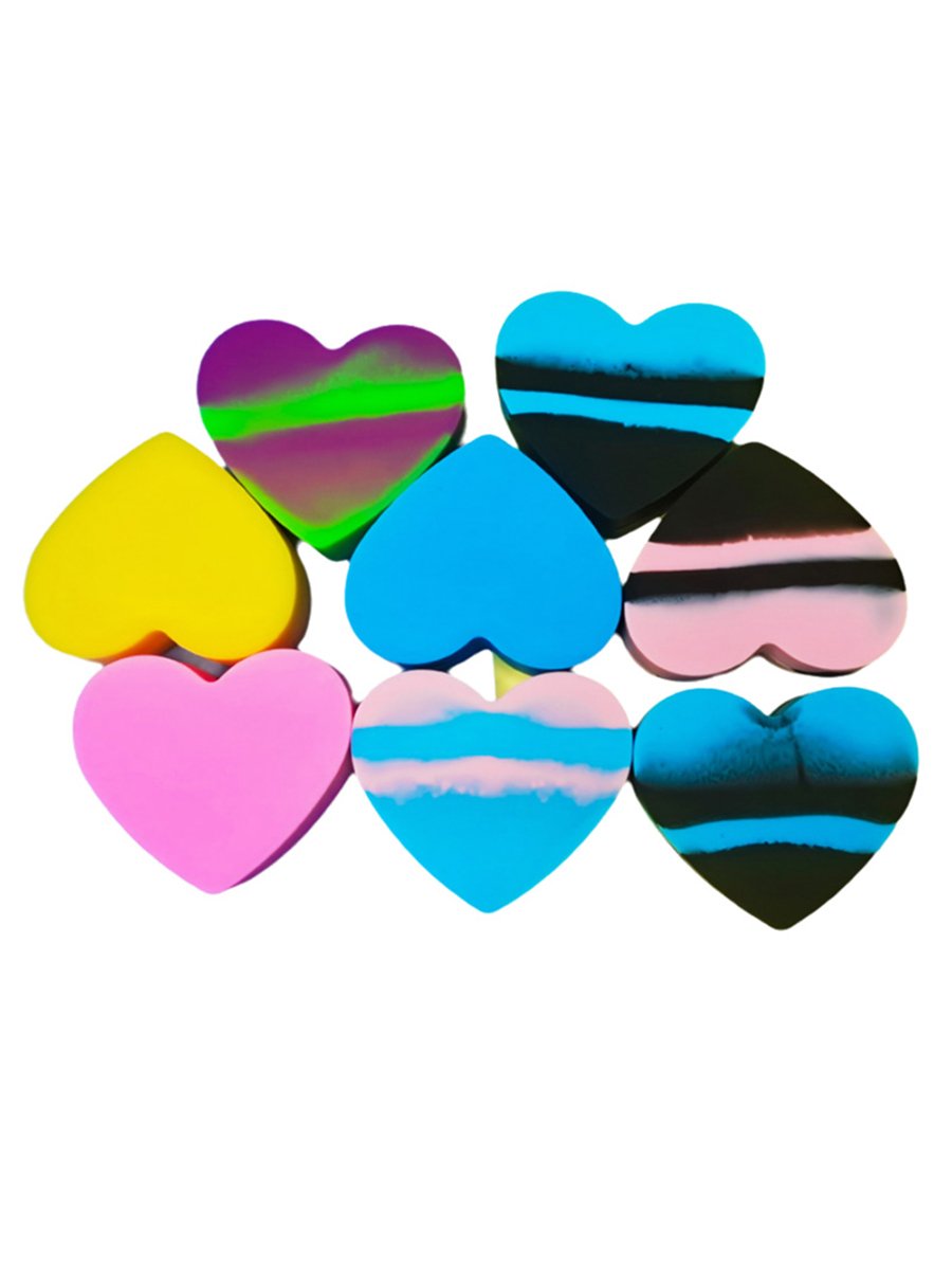 8PCS 17ml Heart-Shaped Silicone Wax Container