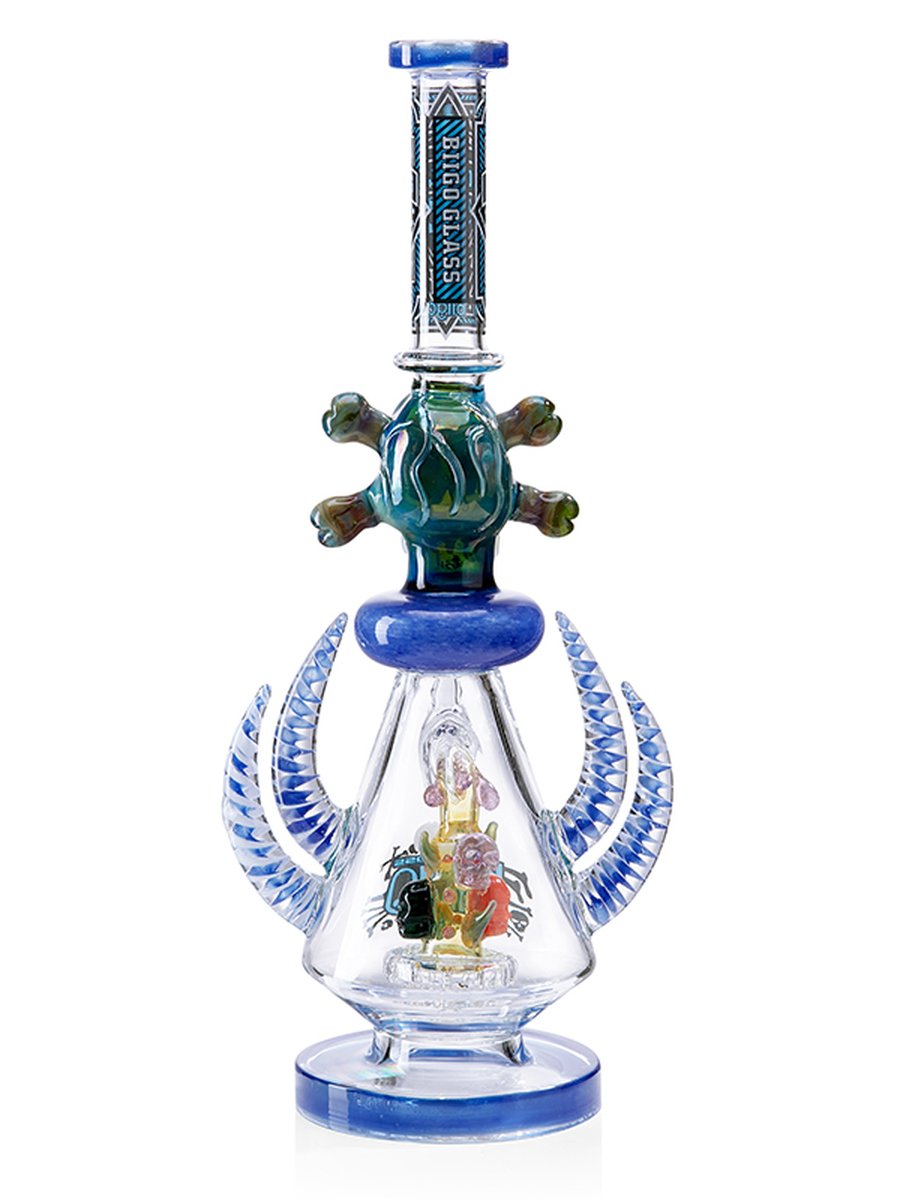 Lookah Bong 14 " Cool Witchy Skull Glass Water Pipe - Blue, Colors: Blue, 2 image Lookah Bong 14 " Cool Witchy Skull Glass Water Pipe - Blue, Colors: Blue, 2 image