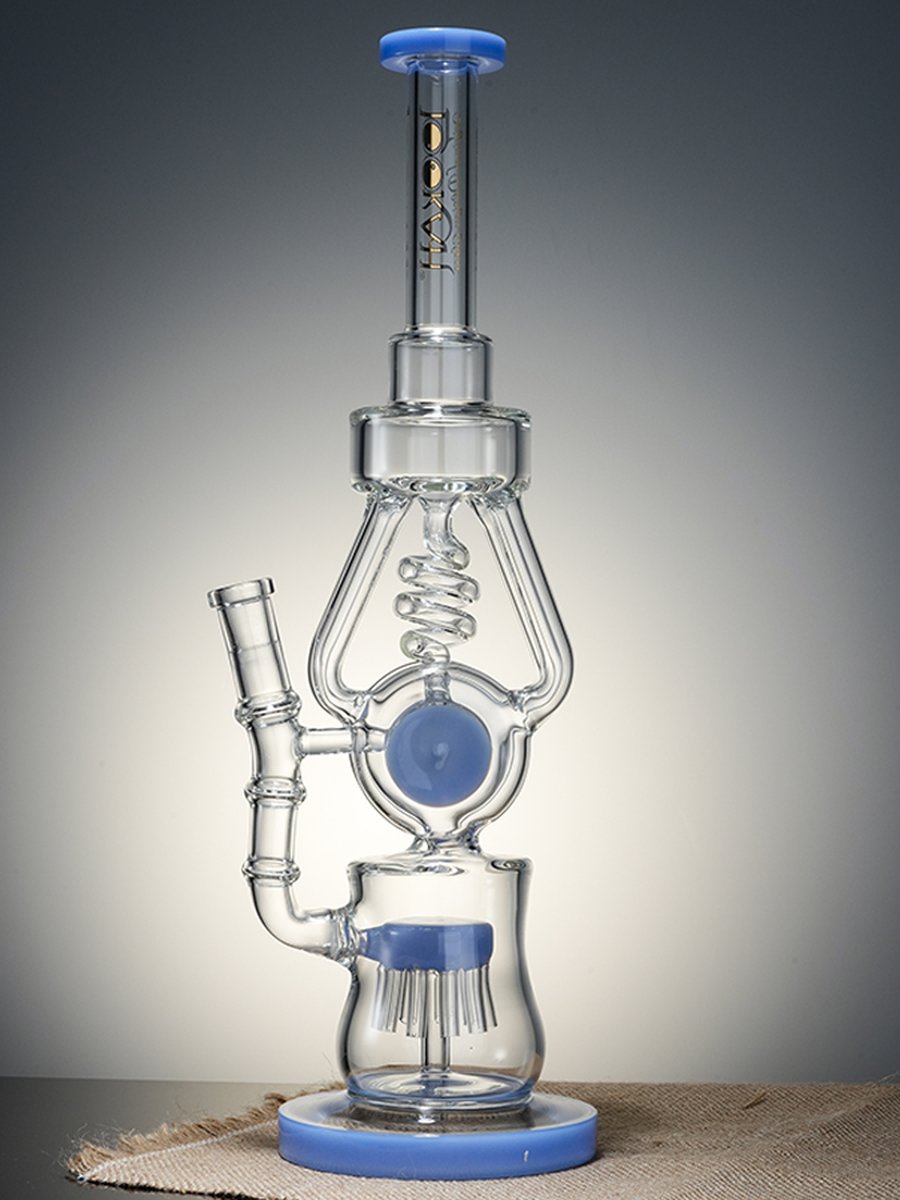 Lookah Bong 15.7 " Heavy-Duty Recycler Water Pipe - Clear Blue, Colors: Clear Blue, 5 image Lookah Bong 15.7 " Heavy-Duty Recycler Water Pipe - Clear Blue, Colors: Clear Blue, 5 image