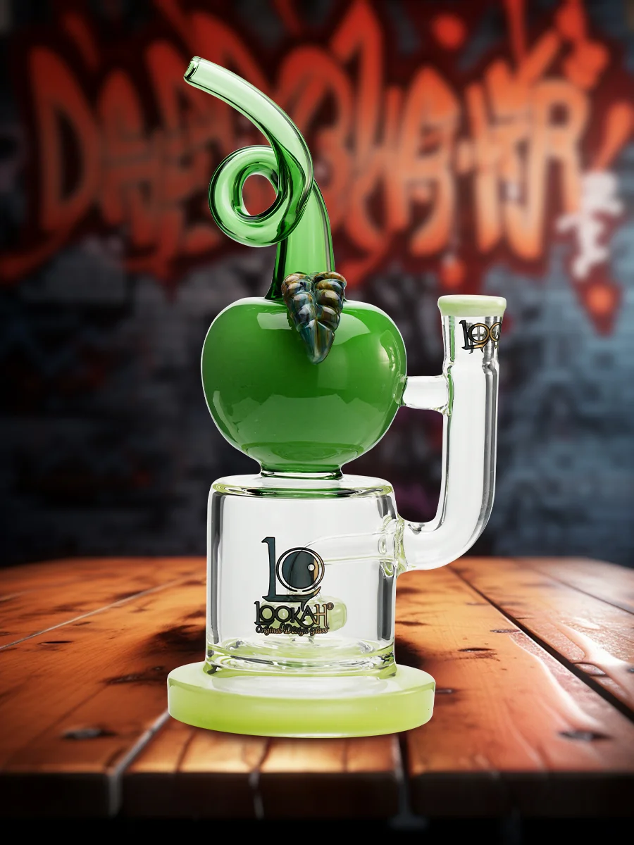 9" Cute Apple Percolator Dab Rig green 9" Cute Apple Percolator Dab Rig green