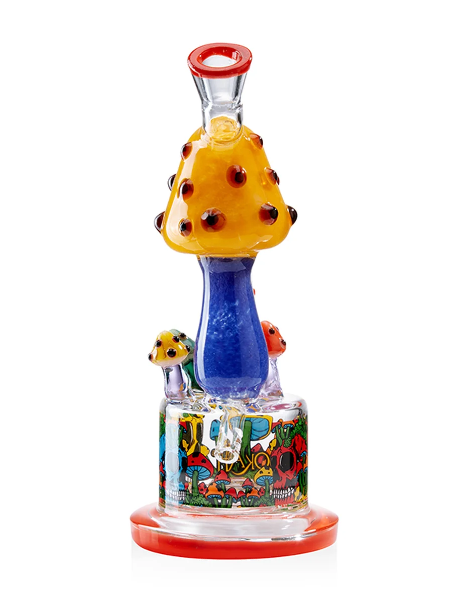 10" Mini Cute Mushroom Dab Rig, Colors: Orange, 3 image 10" Mini Cute Mushroom Dab Rig, Colors: Orange, 3 image