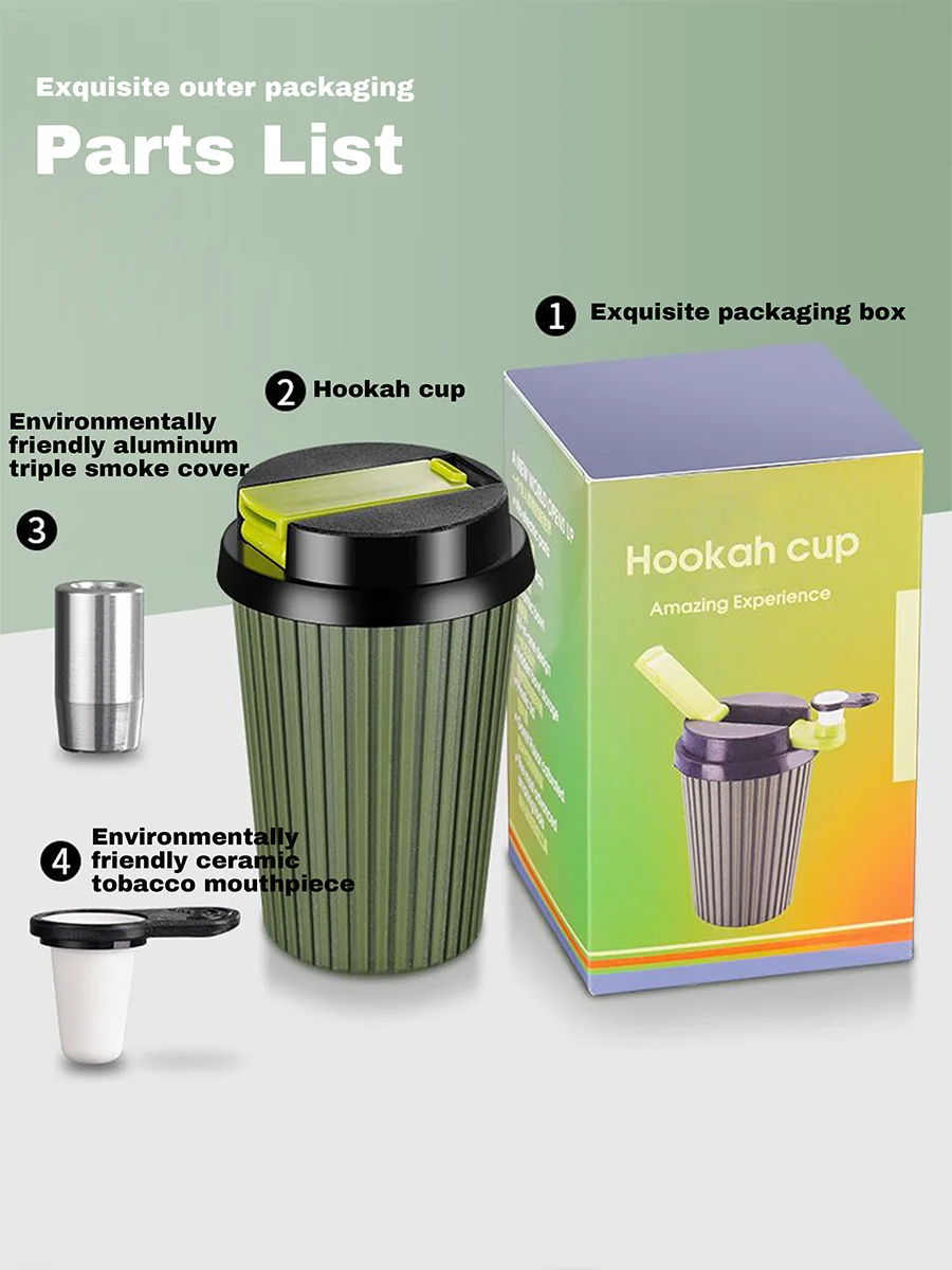 Multi-Functional Filter Hookah Cup, Color: Green-Orange