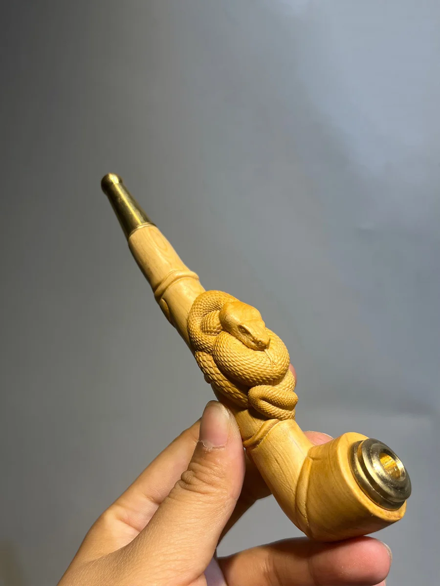 Rosewood Triangular Snake Pipe, Type: Rosewood, 4 image Rosewood Triangular Snake Pipe, Type: Rosewood, 4 image