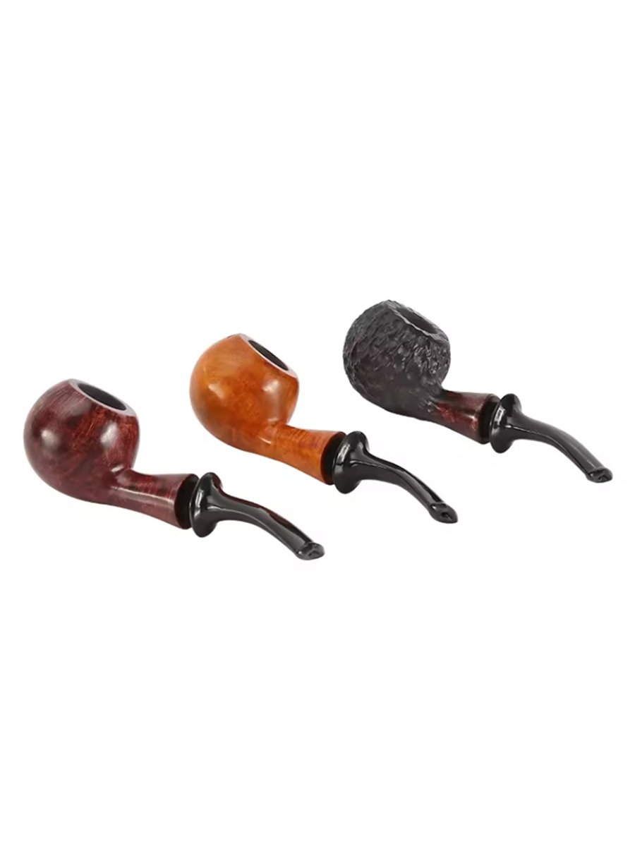 Curved Palm Style Stone Camellia Wood Pipe, 2 image