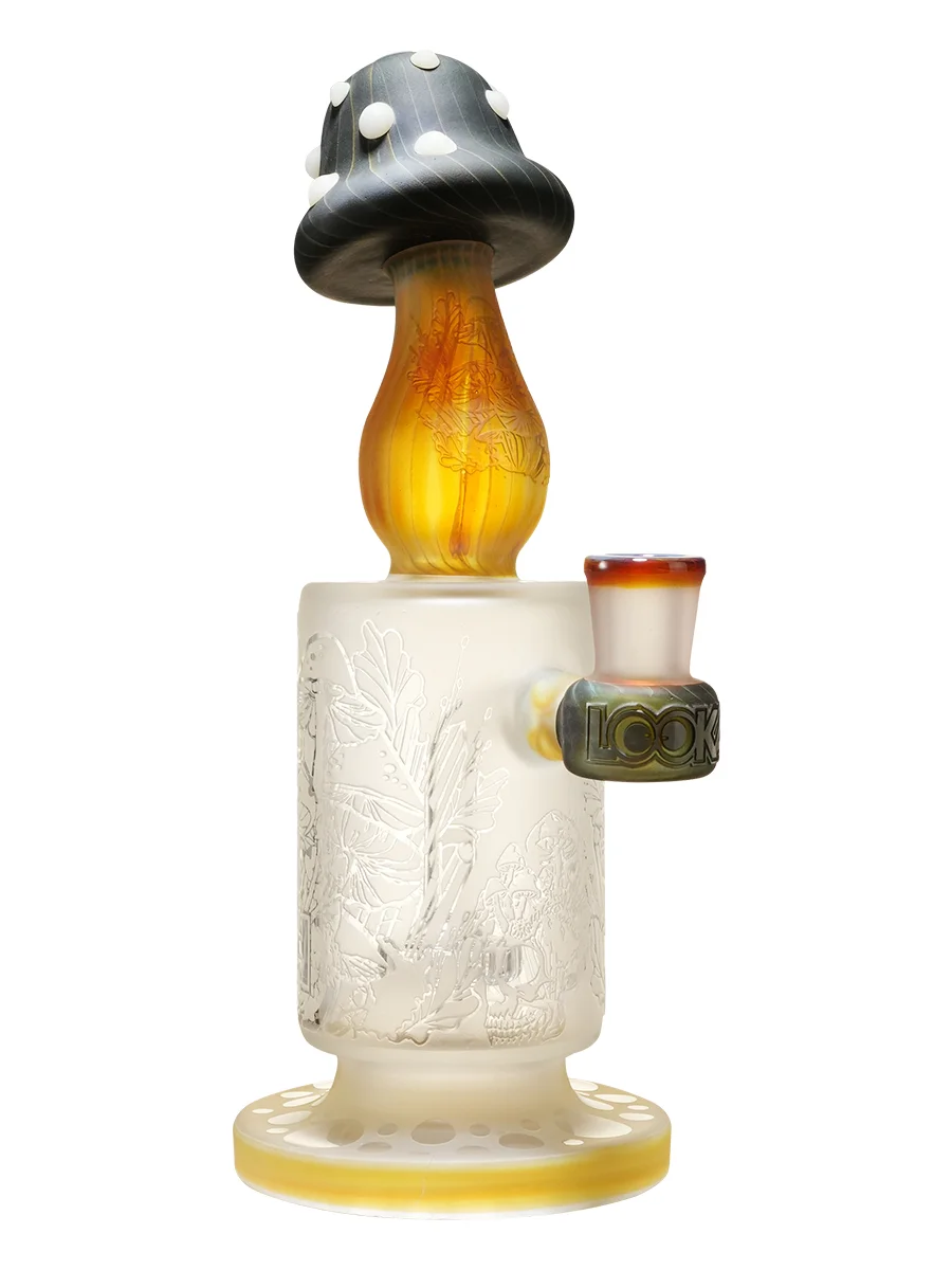 Lookah 10" Cute & Trippy Mushroom Showerhead Perc Glass Bong, Color: Discoloration, 2 image Lookah 10" Cute & Trippy Mushroom Showerhead Perc Glass Bong, Color: Discoloration, 2 image