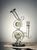 Transparent Black4   Spiral Design Multi-Chamber Glass Bong