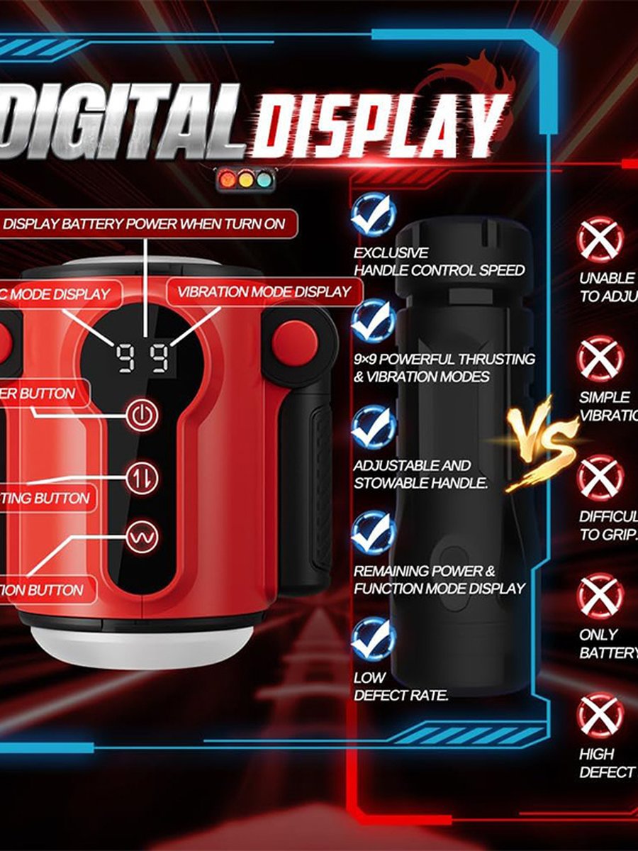 Knight handle accelerated telescoping vibrating digital display fleshlight Knight handle accelerated telescoping vibrating digital display fleshlight