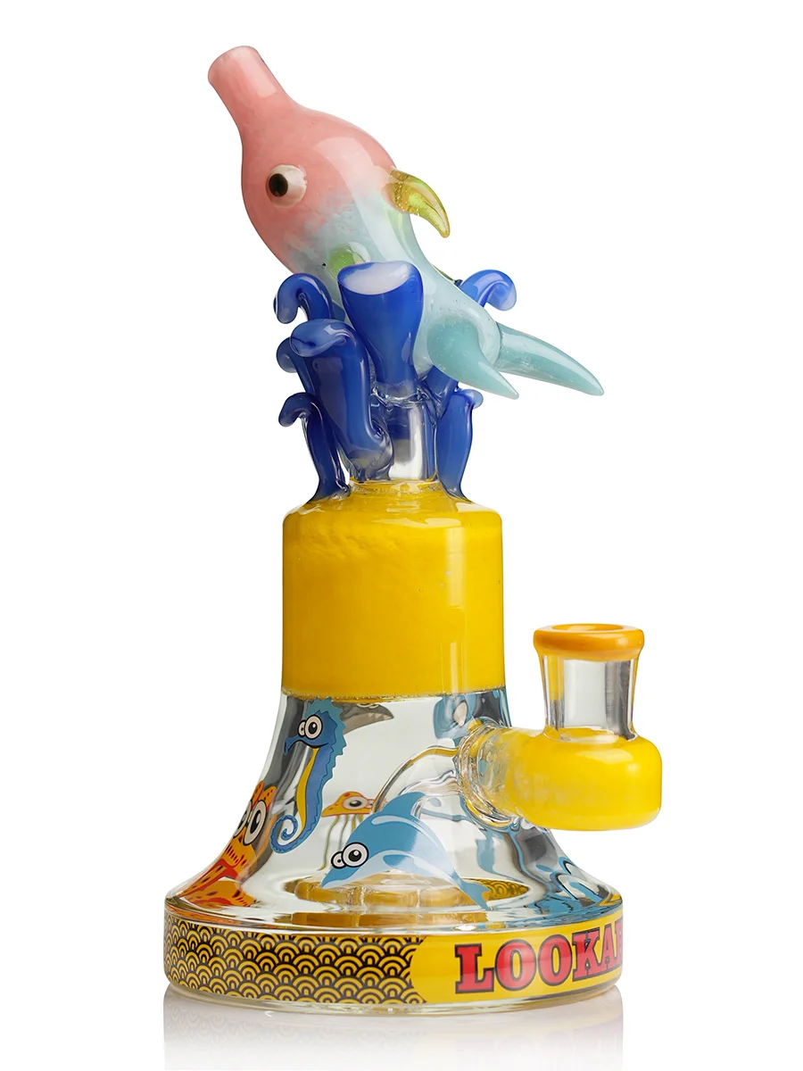 Lookah Bong 9&quot; Cool Ocean World Artistic Dab Rig water blue