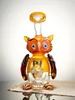 Yellow Lookah Rig 7" Mini Nerdy Owl Dab Rig3 Yellow Lookah Rig 7" Mini Nerdy Owl Dab Rig3