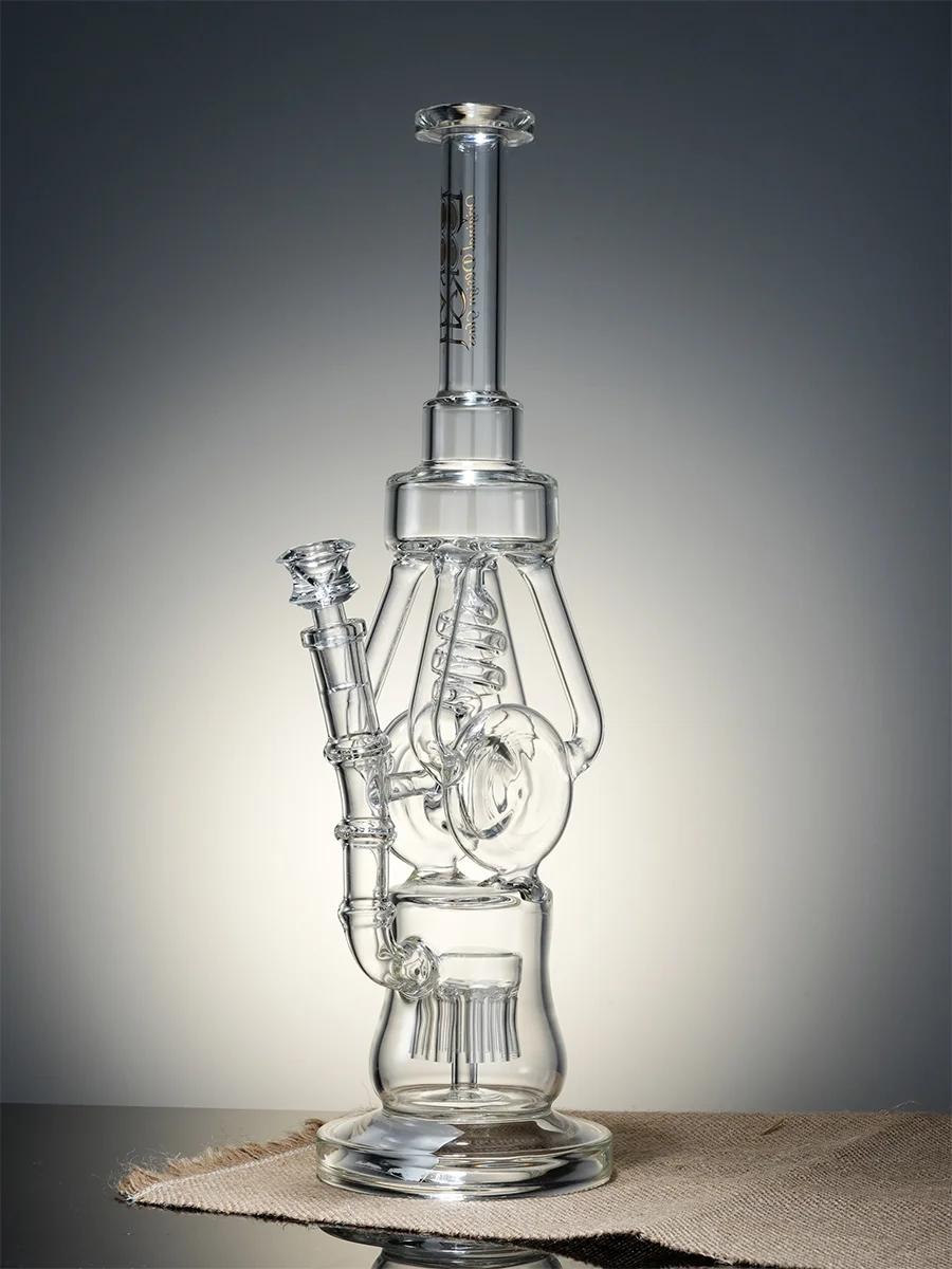 Lookah Bong 15.7" Heavy-Duty Recycler Water Pipe, Colors: Clear, 4 image Lookah Bong 15.7" Heavy-Duty Recycler Water Pipe, Colors: Clear, 4 image