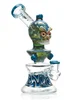 8.5" Mini Cool Skull Dab Rig, Colors: Blue